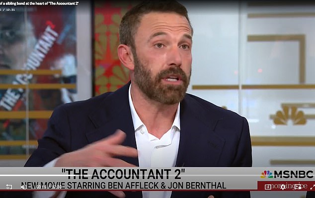 Ben wore a dark blazer and a white shirt while on Morning Joe